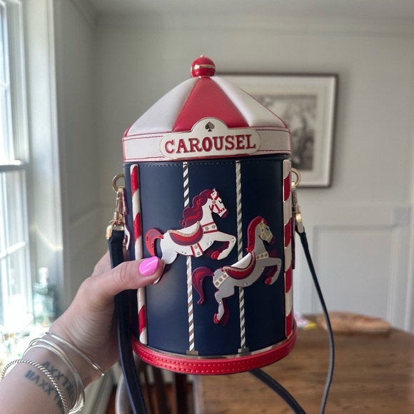 Kate Spade Red and Blue Carousel Crossbody Bag